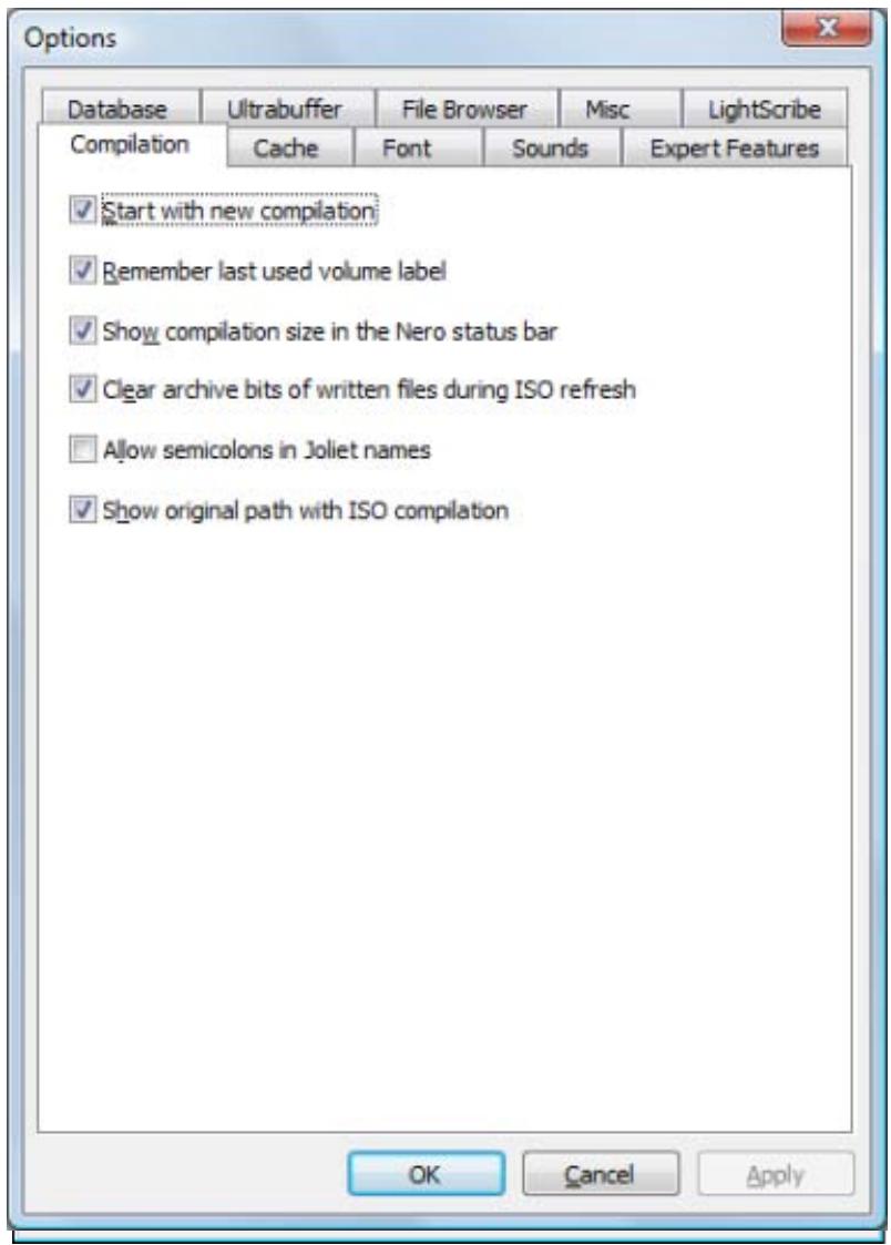 NERO BURNING ROM 9 - Configuration Options - 1