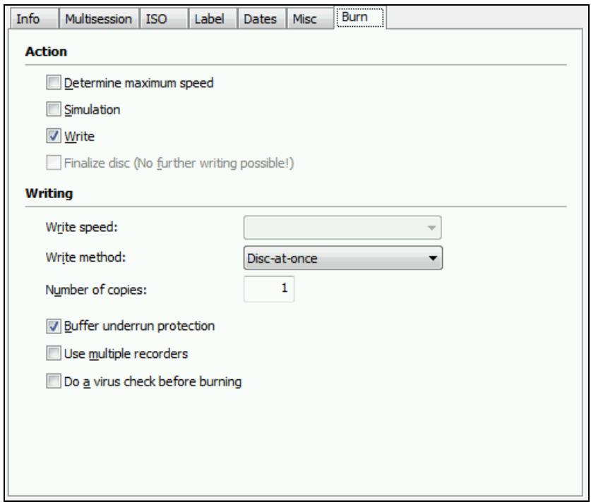 NERO BURNING ROM 9 - Burn Settings - 1