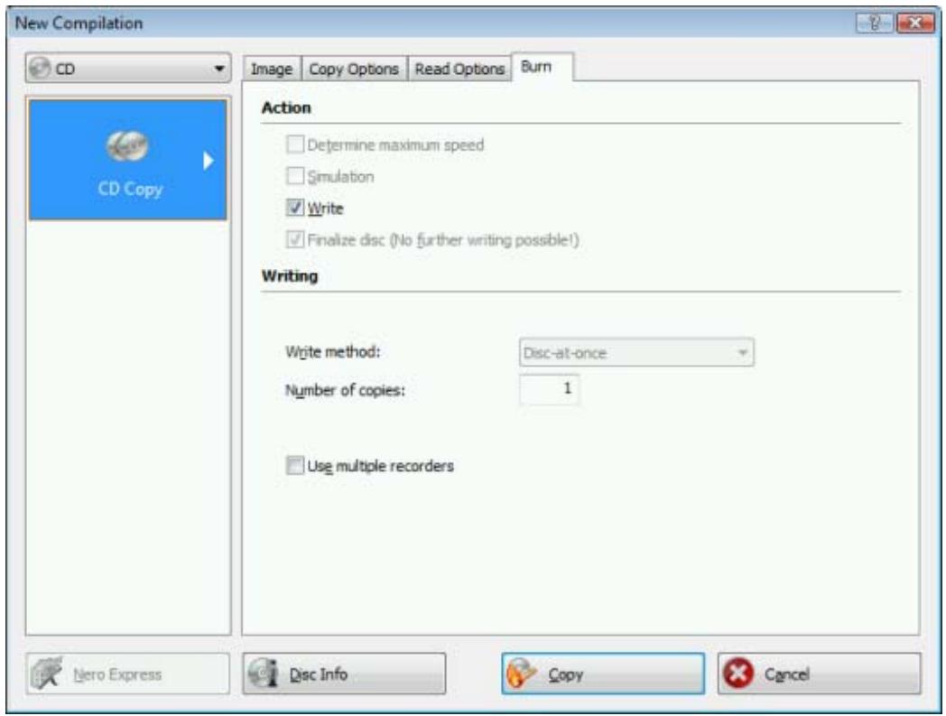 NERO BURNING ROM 9 - Copy Settings - 1