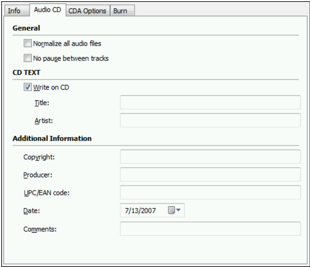 NERO BURNING ROM 9 - Audio CD Settings - 1