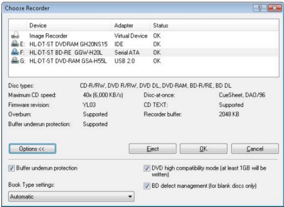 NERO BURNING ROM 9 - Choose Recorder Window - 1
