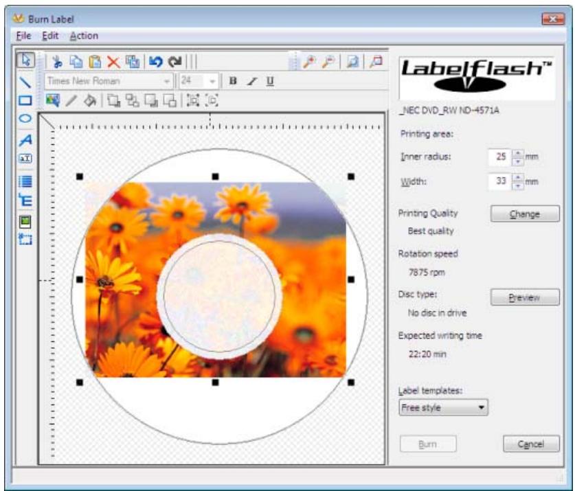 NERO BURNING ROM 9 - Burn Label Screen - 1