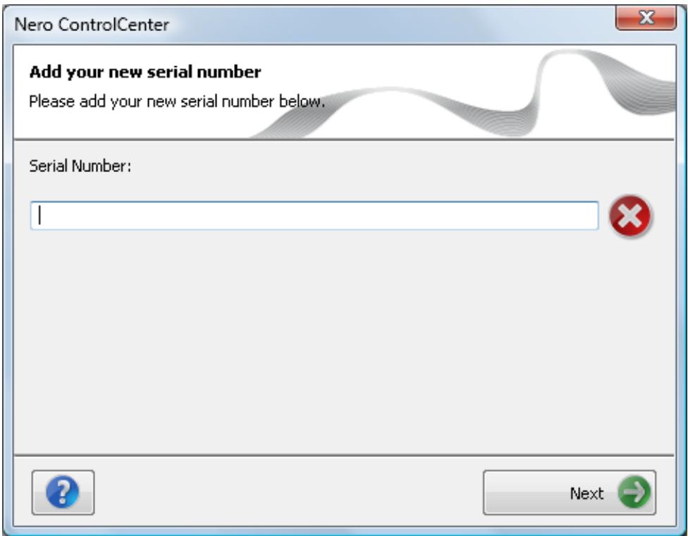 NERO CONTROLCENTER MULTIMEDIA SUITE 10 - Adding or Removing a Serial Number - 3