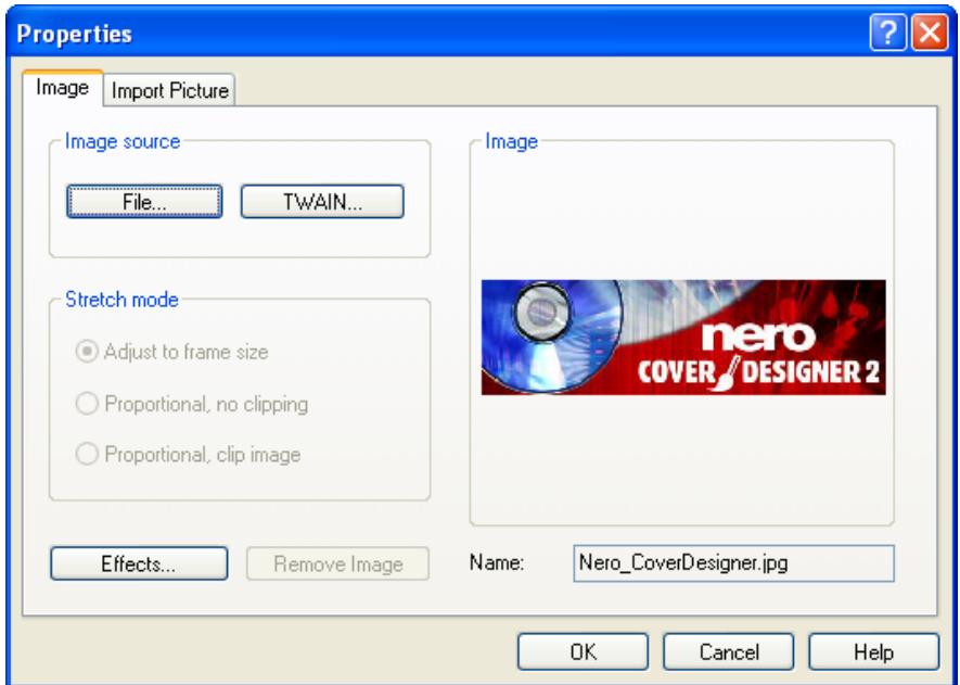 NERO COVERDESIGNER 2 - Image tab - 1