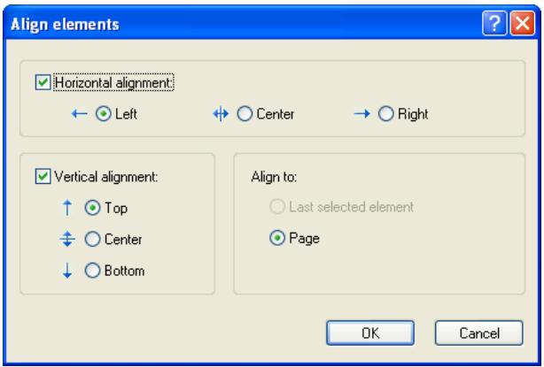 NERO COVERDESIGNER 2 - Align Elements window - 2
