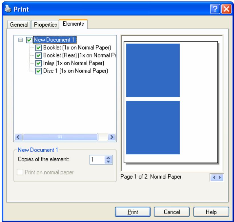 NERO COVERDESIGNER 2 - Elements tab - 1