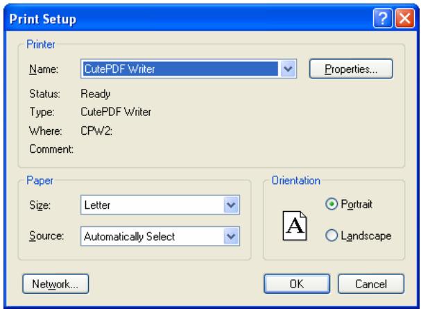 NERO COVERDESIGNER 2 - Page Setup window - 1