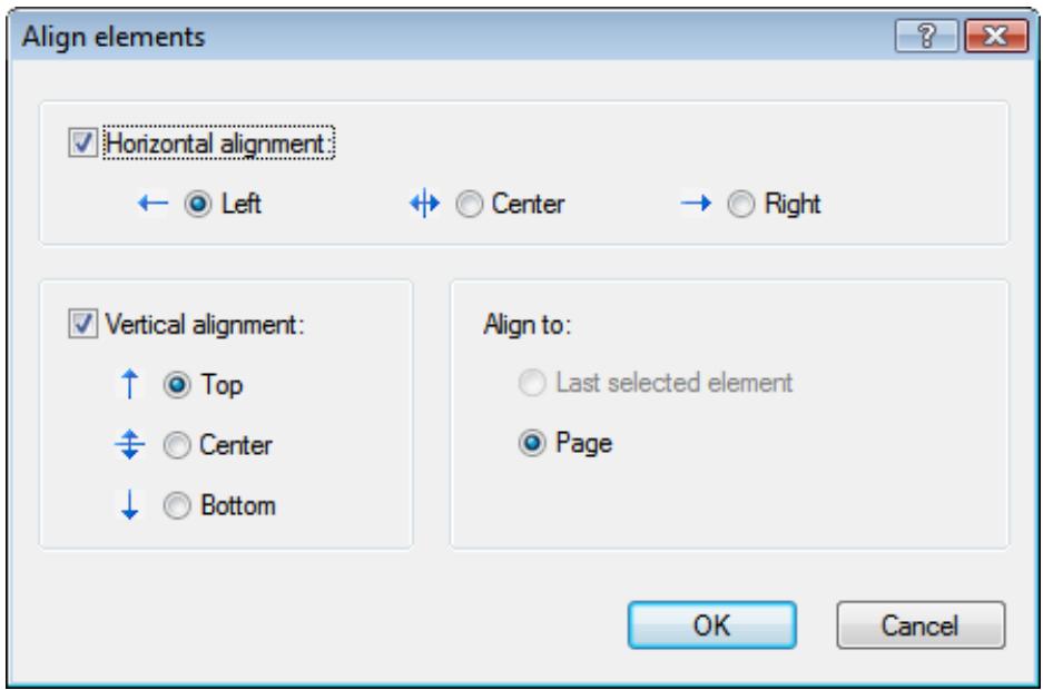 NERO COVERDESIGNER MULTIMEDIA SUITE 10 - Align Elements Window - 2