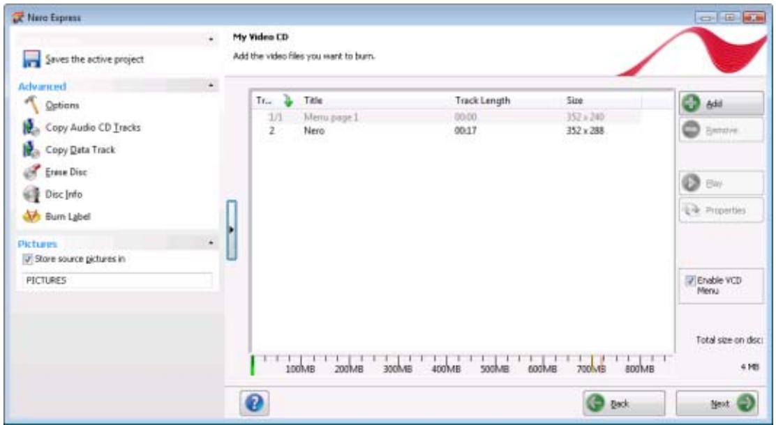 NERO EXPRESS 9 - Compiling Video CDs/Super Video CDs - 3