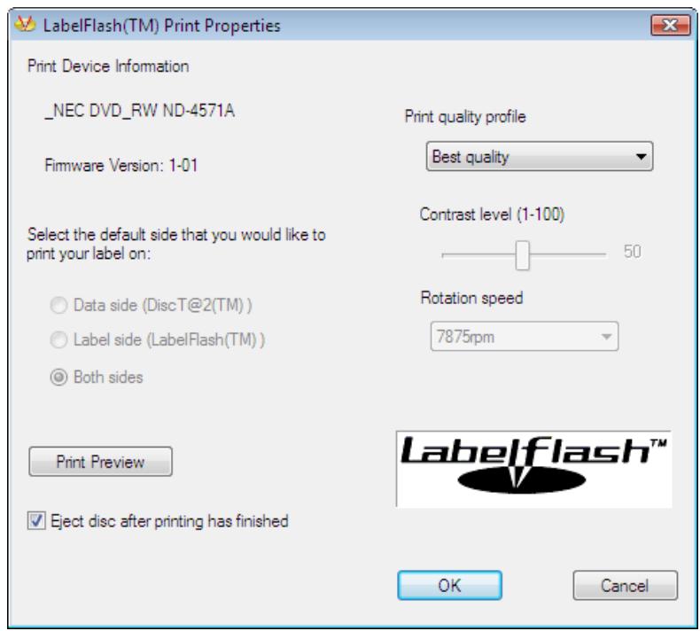 NERO EXPRESS 9 - Printing Labelflash labels and DiskT@2 - 3