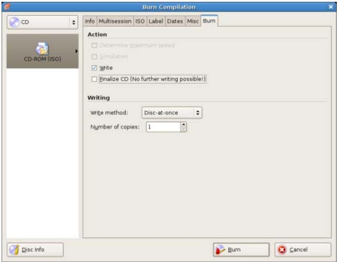 NERO LINUX 3 - Burn Compilation Window - 1
