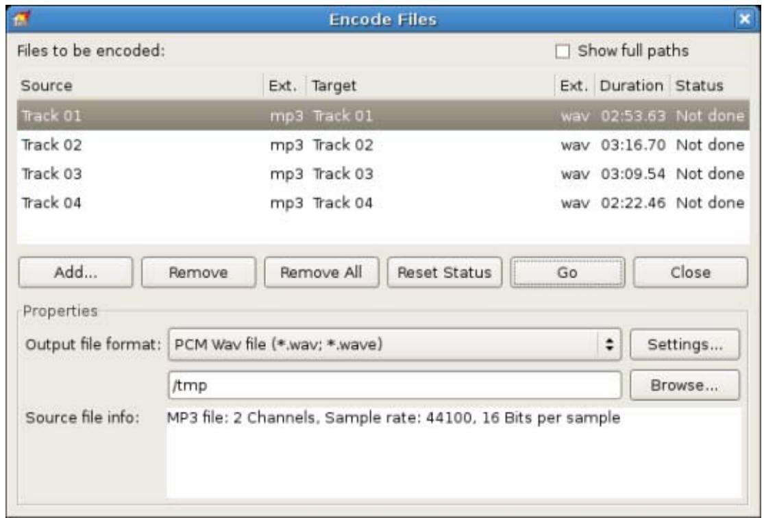 NERO LINUX 3 - Encode Files Window - 1
