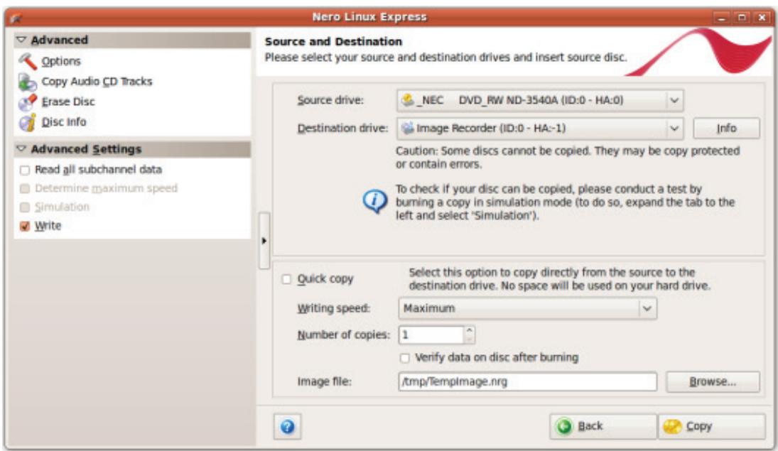 NERO LINUX EXPRESS 4 - Copying a Disc - 1