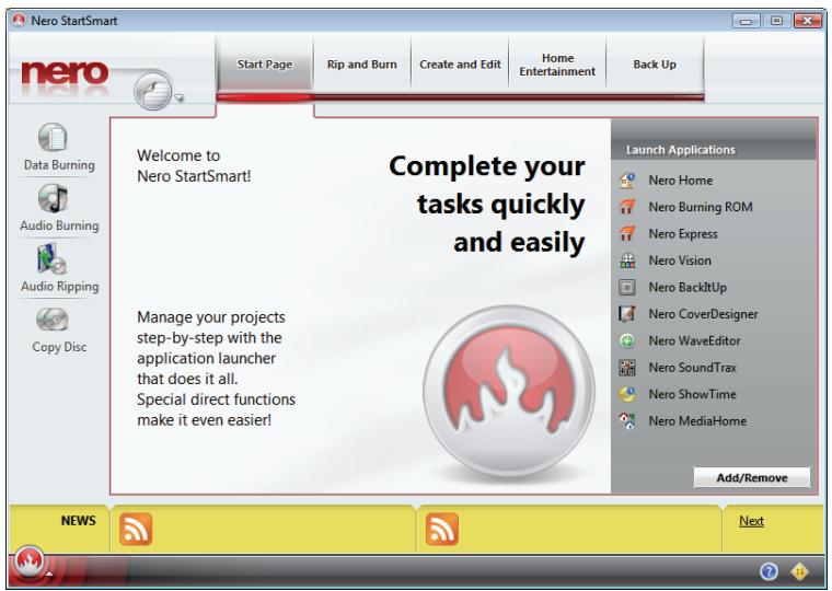 NERO 8 - Starting the Nero 8 Suite using Nero StartSmart - 1