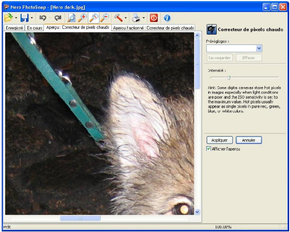 NERO PHOTOSNAP - Suppression des 'pixels chaud - 3