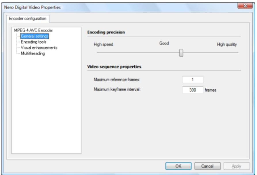 NERO RECODE 9 - Encoder settings - 1