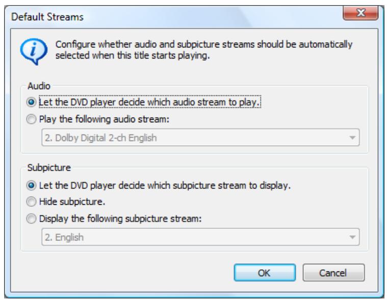 NERO RECODE 9 - Default Streams window - 1