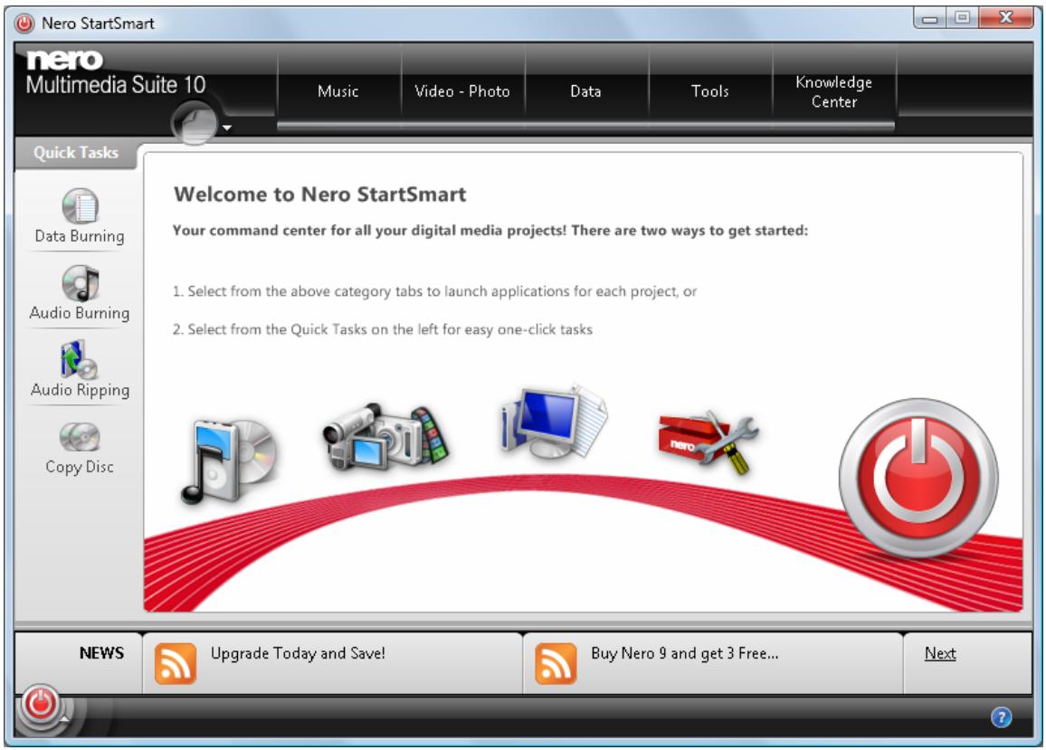NERO RECODE MULTIMEDIA SUITE 10 - Starting the Program - 1