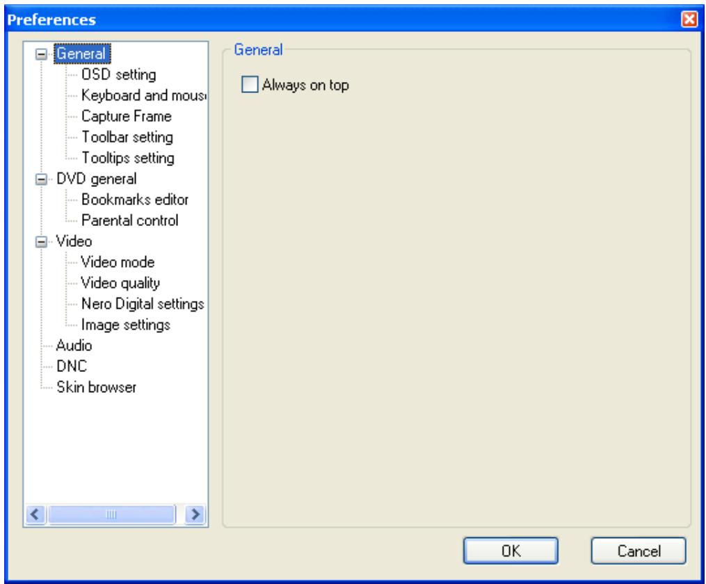 NERO SHOWTIME 2 - Calling up the 'Preferences' menu - 1