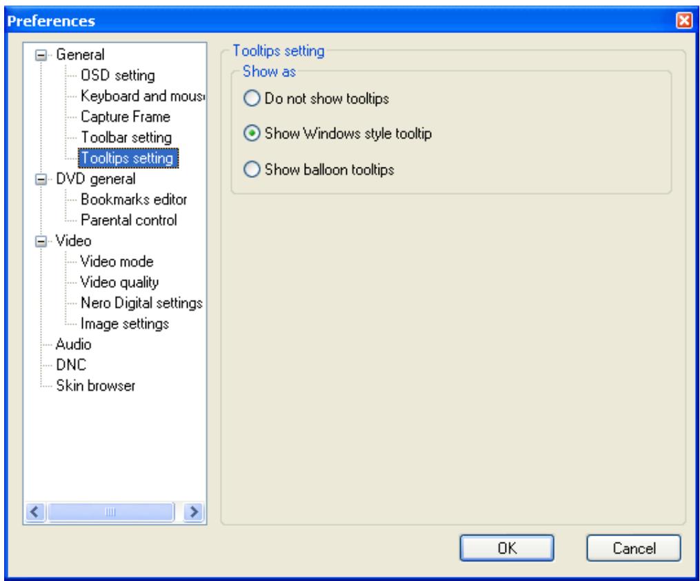 NERO SHOWTIME 2 - Tool tips setting - 1