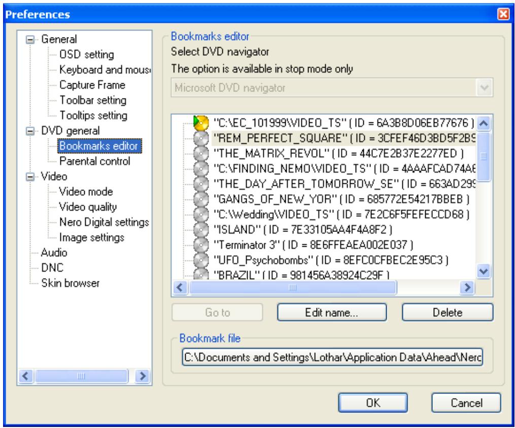 NERO SHOWTIME 2 - Bookmarks editor - 1