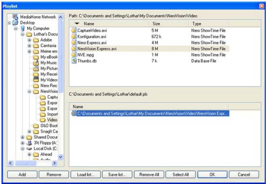 NERO SHOWTIME 2 - Creating and storing playlists - 1