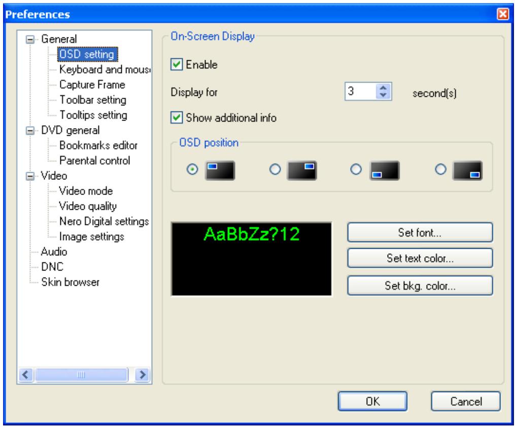 NERO SHOWTIME 2 - OSD setting - 1