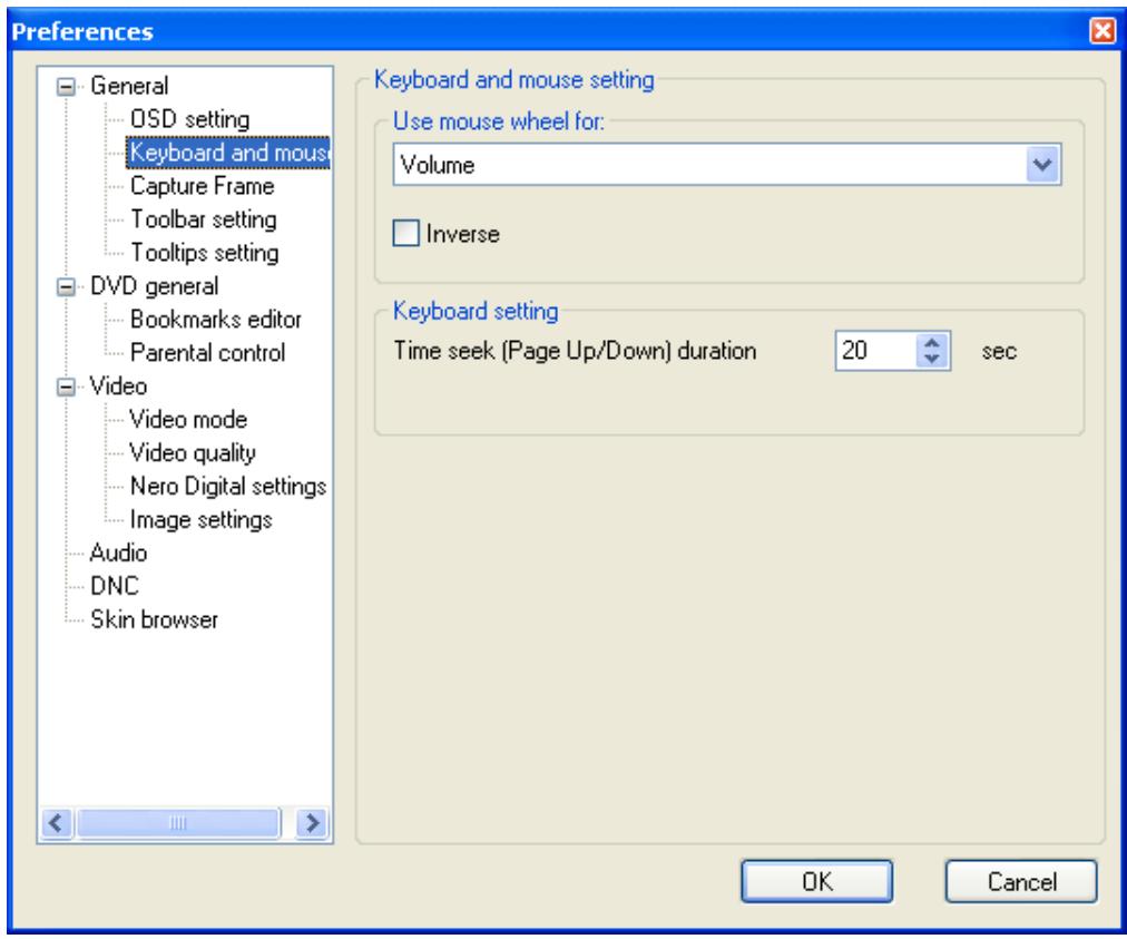 NERO SHOWTIME 2 - Keyboard and mouse settings - 1