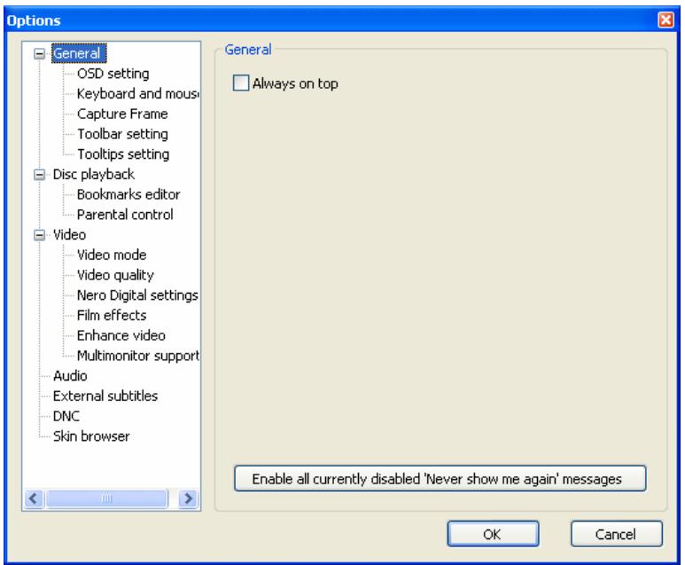 NERO SHOWTIME 3 - Options window - 1