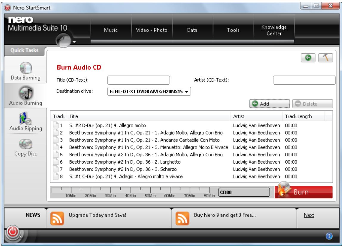 NERO STARTSMART MULTIMEDIA SUITE 10 - Burning an Audio CD - 3