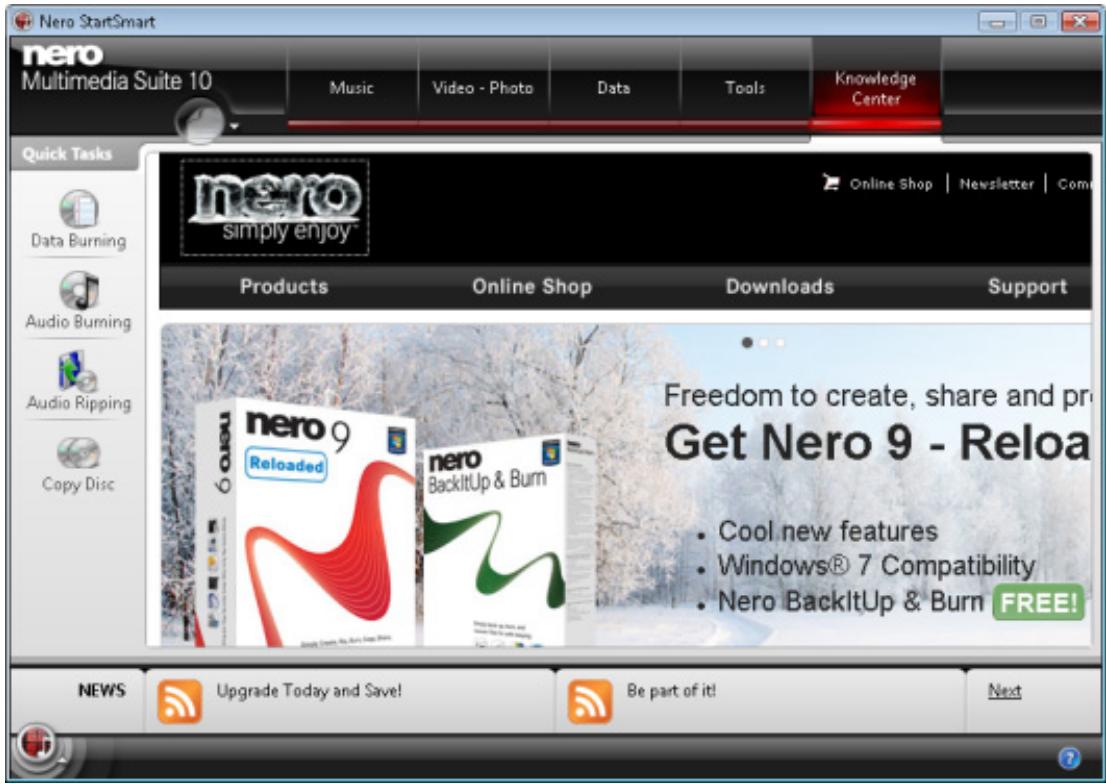 NERO STARTSMART MULTIMEDIA SUITE 10 - Knowledge Center Tab - 1