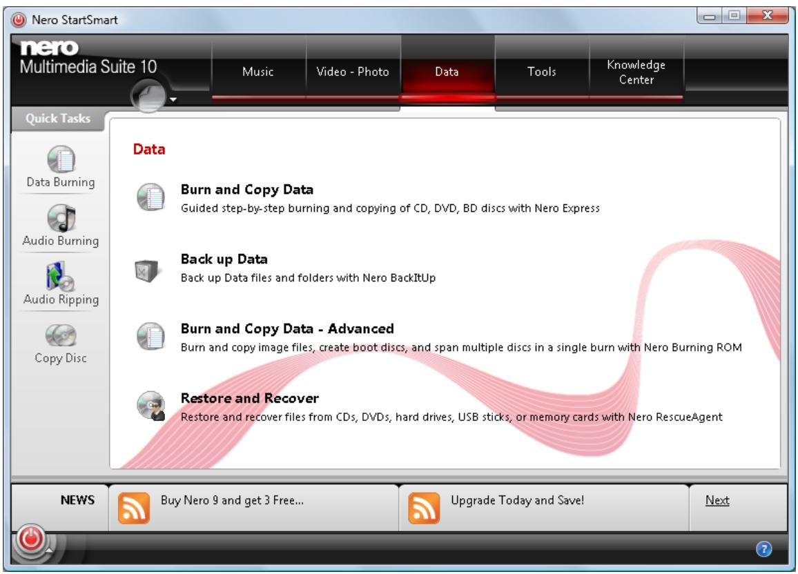 NERO STARTSMART MULTIMEDIA SUITE 10 - Data Tab - 1