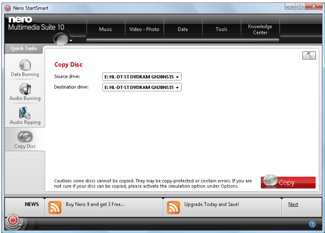 NERO STARTSMART MULTIMEDIA SUITE 10 - Copying a disc - 1