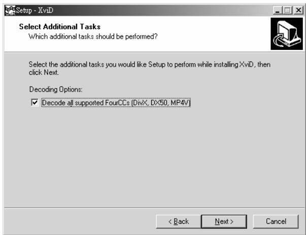 GENIUS DV1210 - Installing the XviD codec program - 5