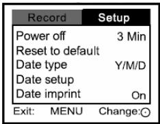 GENIUS DV410 - Setup menu - 2