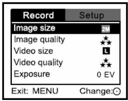 GENIUS DV410 - Record menu - 2