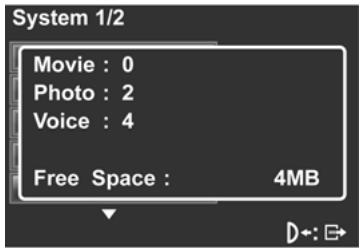 GENIUS DV505 - Memory status - 1