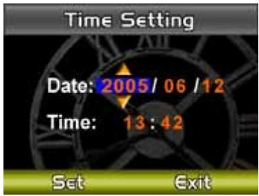 Time Setting Date: 2005/06/12 Time: 13:42 Set Exit