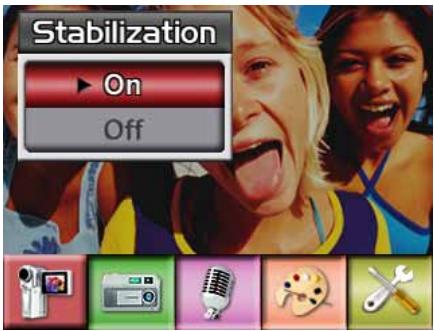 Stabilization ► On Off