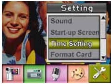 Setting Sound Start-up Screen Time Setting Format Card