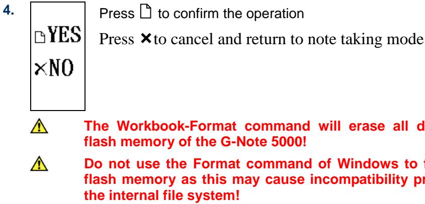 GENIUS G-NOTE 5000 - The Workbook - Format Disk command - 5