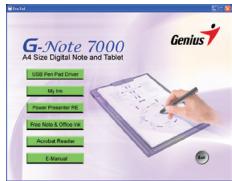 GENIUS G-NOTE 7000 - Mettre le pilote du CD dans le lecteur cd-rom - 3