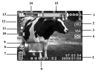 GENIUS G-SHOT DV511 - Movie mode icons - 1
