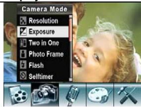 GENIUS HD500 - To change Exposure setting: - 1