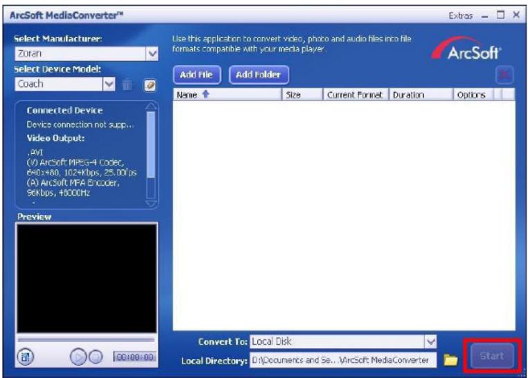 GENIUS HD500 - to begin converting files - 1