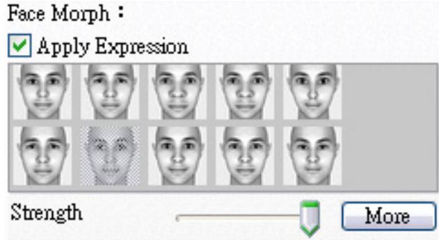 GENIUS LOOK 110 - To use the Face Morph features: - 1