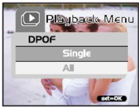 GENIUS P611 - To set the DPOF setting on a still image: - 1