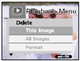 GENIUS P611 - To delete one image/movie (Delete menu): - 1