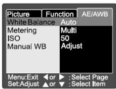 GENIUS P633 - Photography Menu (AE/AWB) - 1