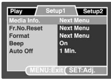 GENIUS P8565 - Setup1 Menu - 1